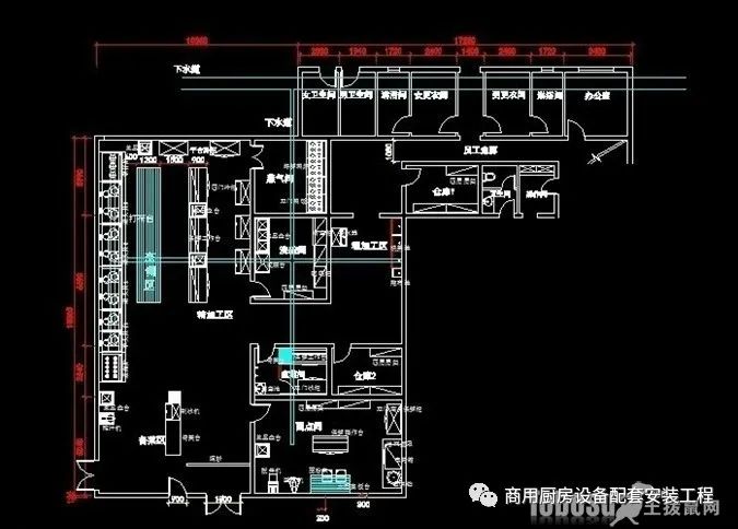 小饭店厨房设计效果图案例，饭店厨房设计平面图